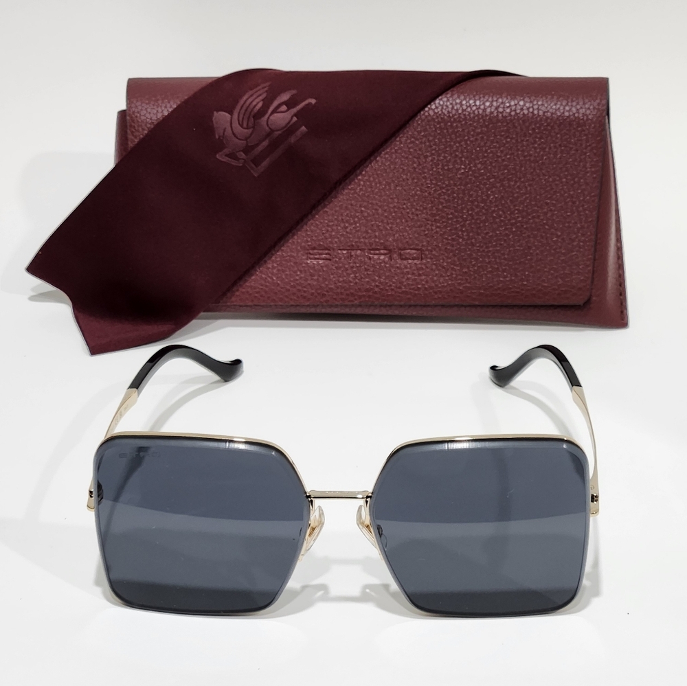 ETRO ETRO 0034/S  Gold and Black Square Sunglasses
